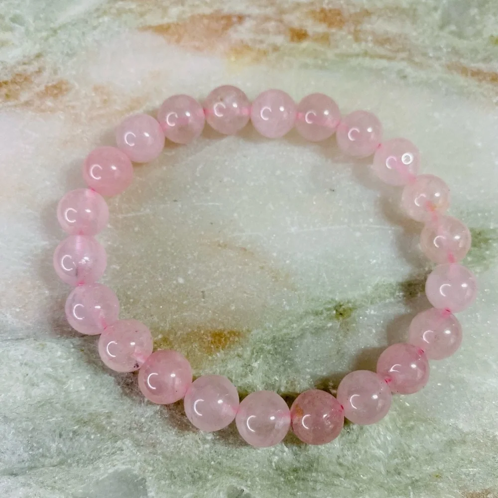 Rose Quartz Unconditional Love Stone Stretch Bracelet - Picture 4 of 6